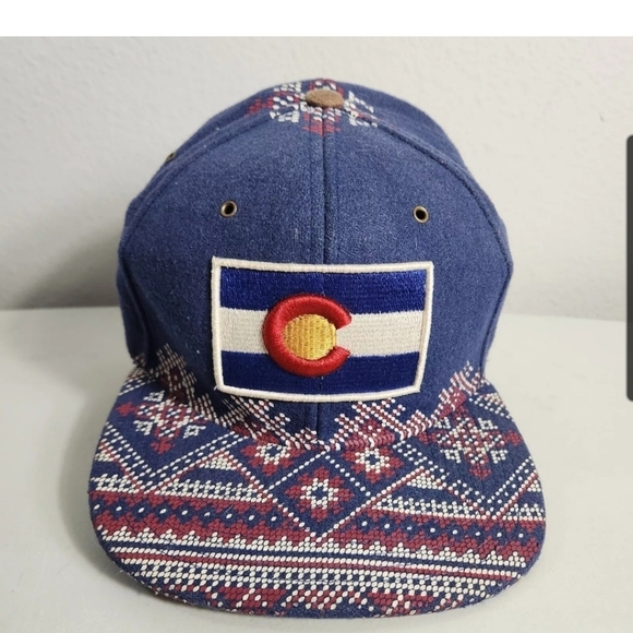 Zephyr Colorado Flag Patch Patterned Wool Baseball Snapback Cap - Picture 1 of 10
